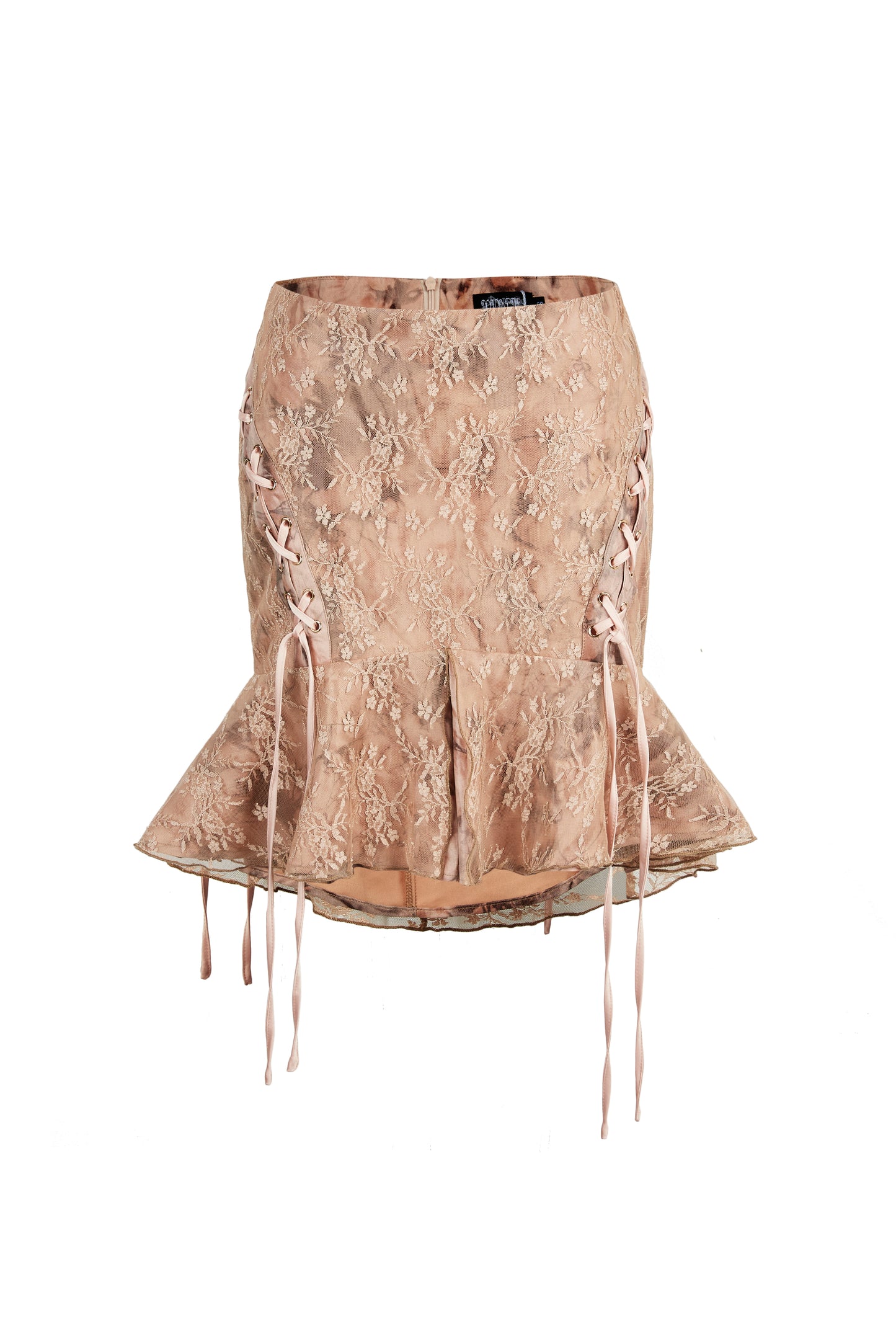 Nude Pink Lace Bustier Top & Mermaid Skirt