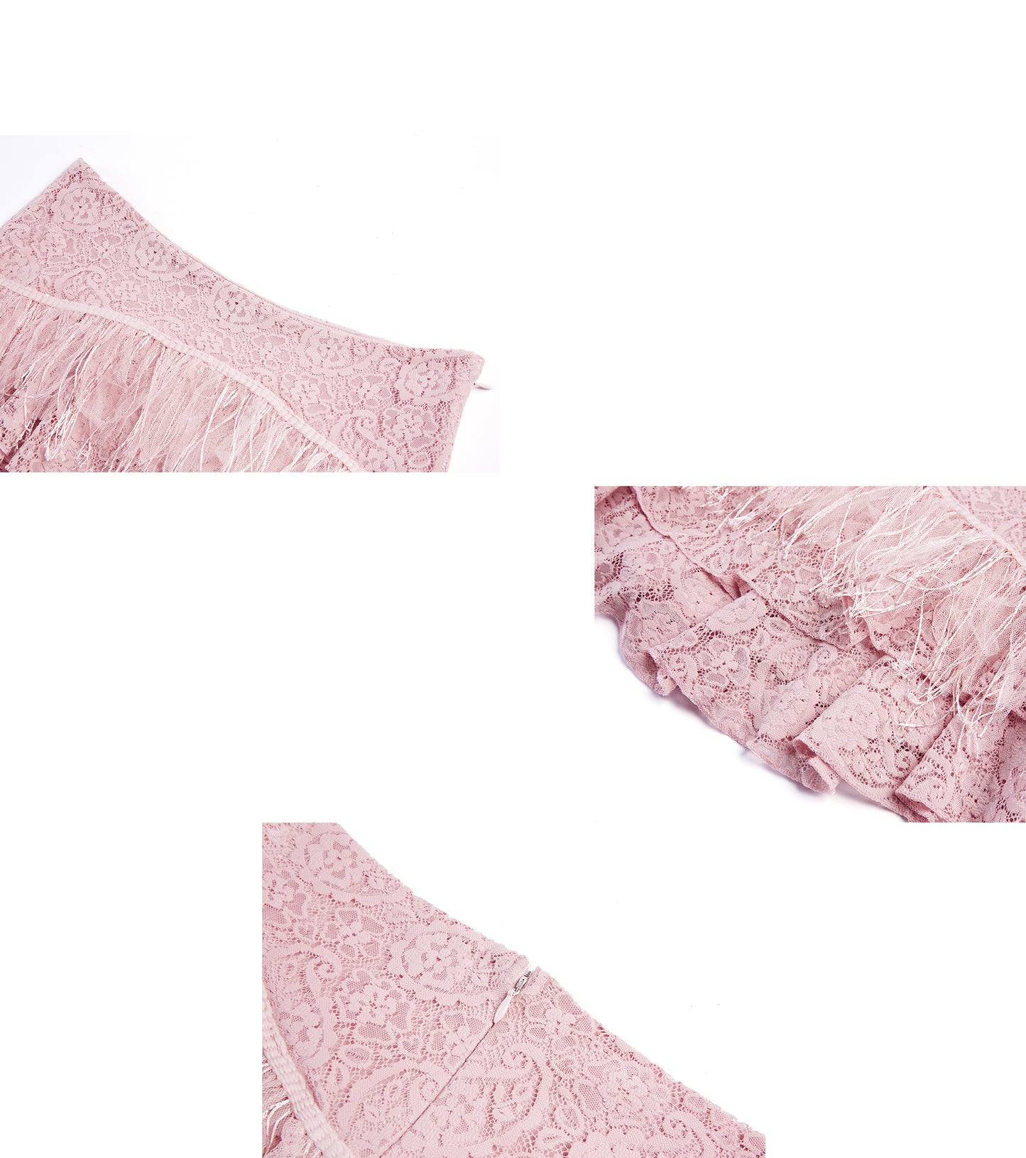 Pink Lace Ruffle Collar Top & Mirco Mini Skort