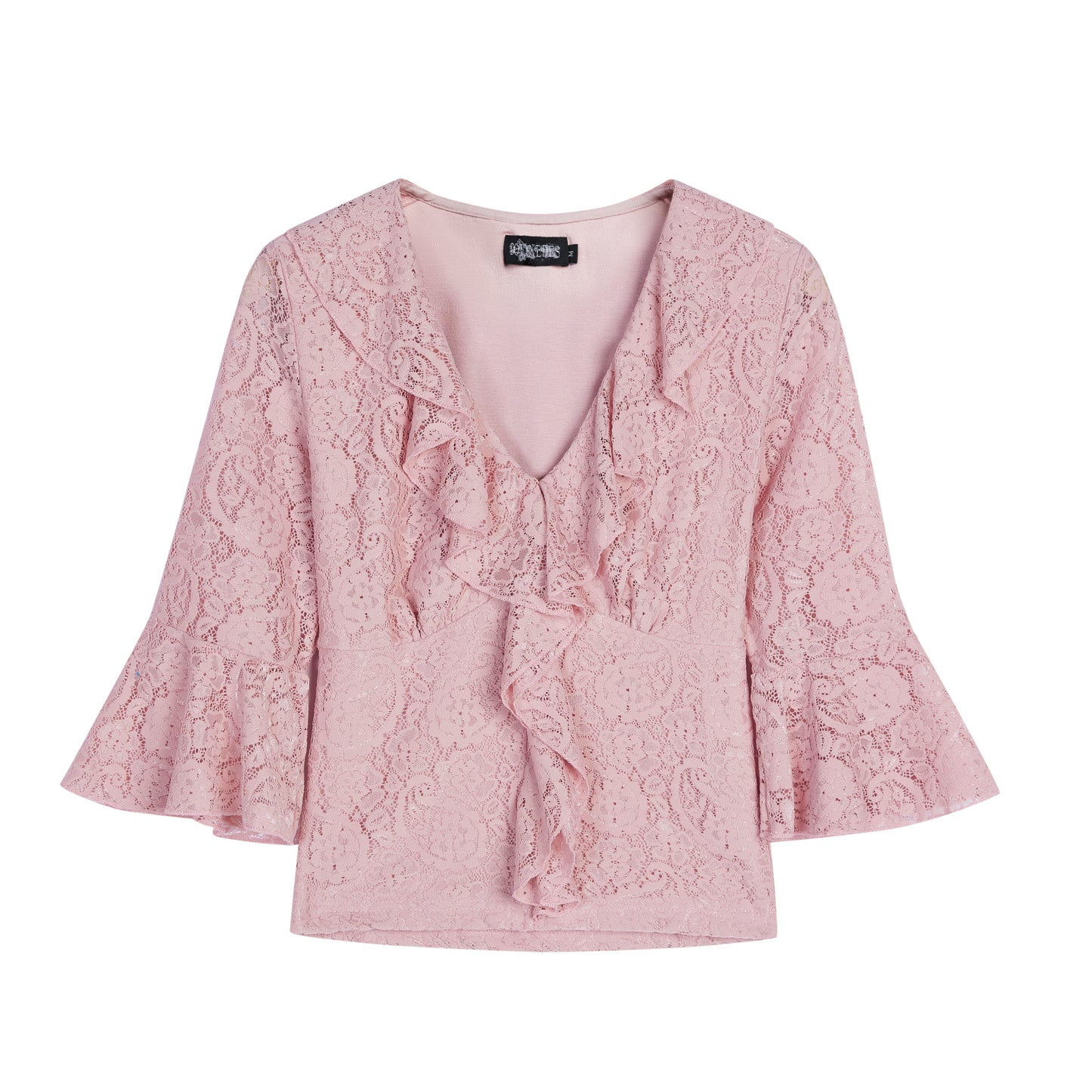 Pink Lace Ruffle Collar Top & Mirco Mini Skort