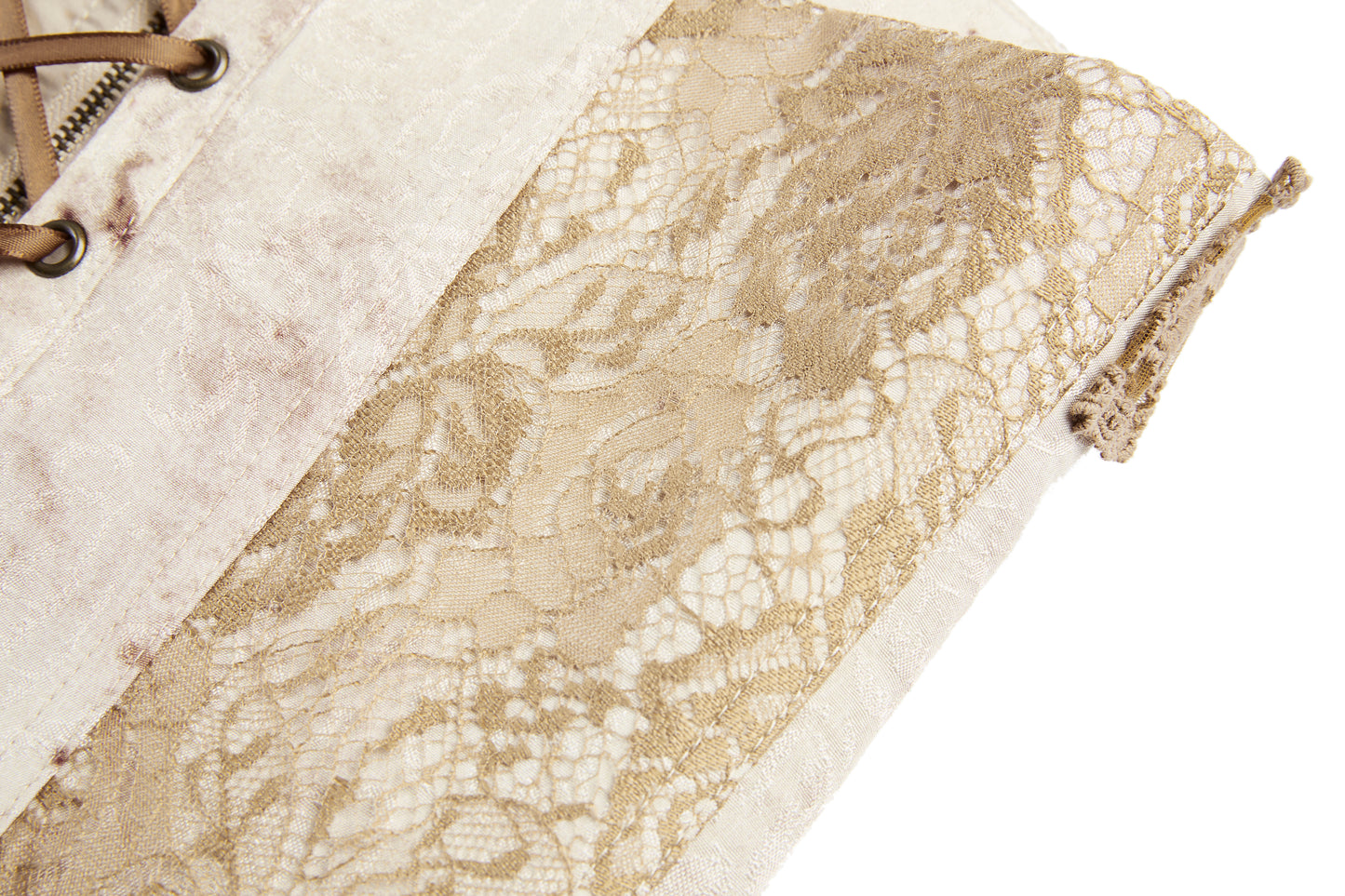 Grungy Lace Patchwork Corset Top