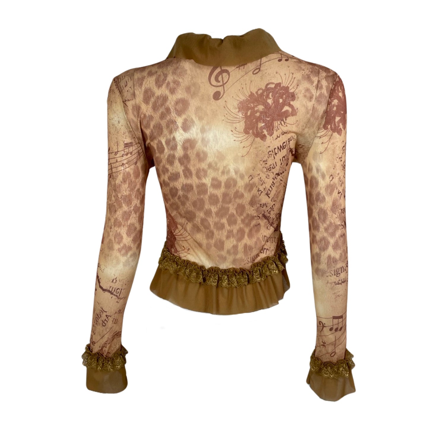 Floral Leopard Print Mesh Cardigan