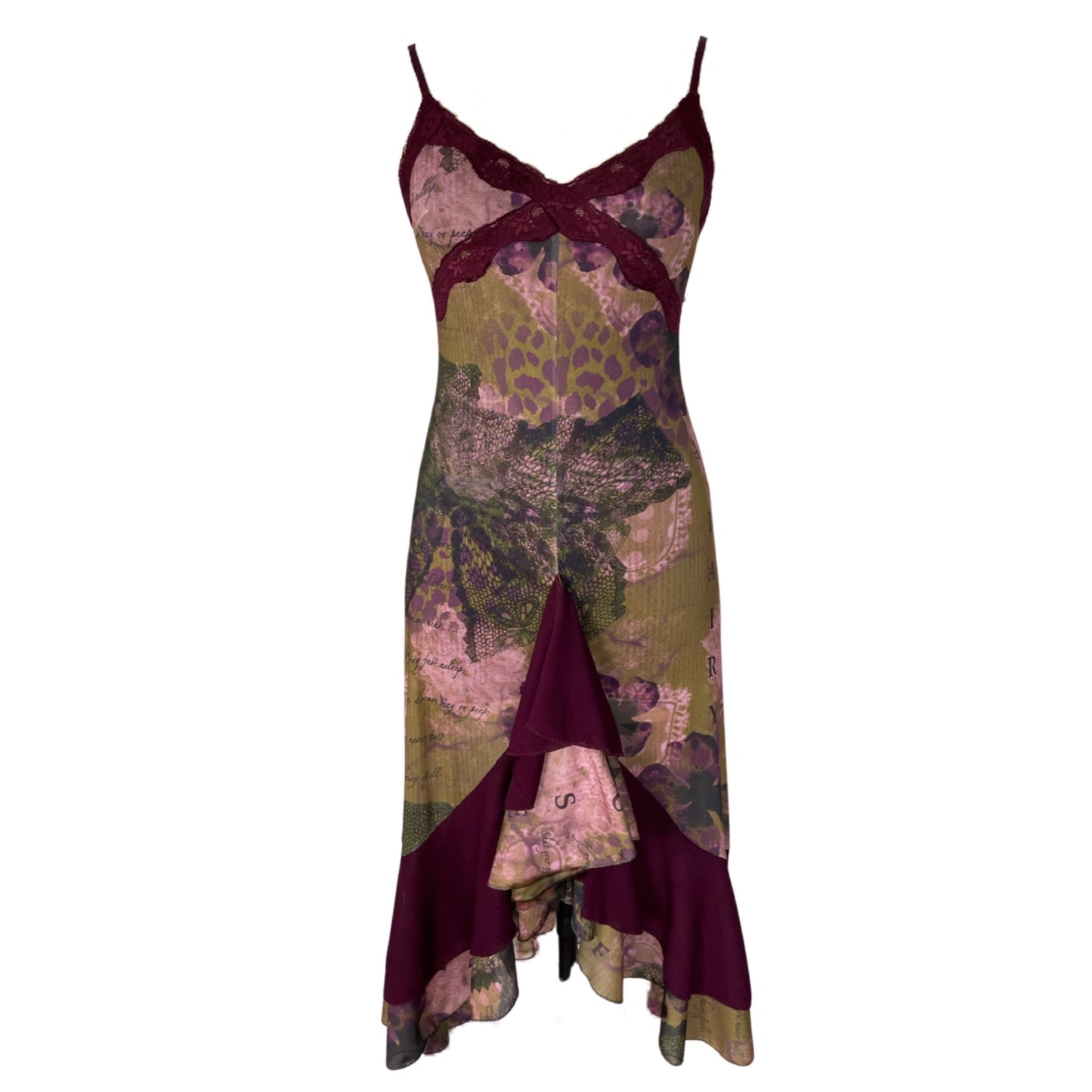 Floral Patterned Lace Mesh Dress