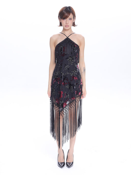 Valencia Floral Fringe Dress