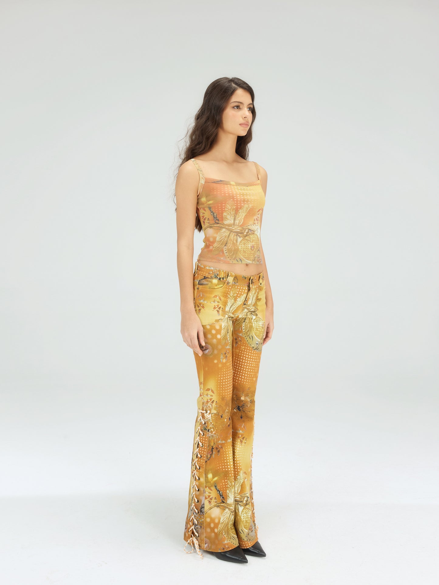 Ji Xie Qing Ting Two-piece Cami Top Set