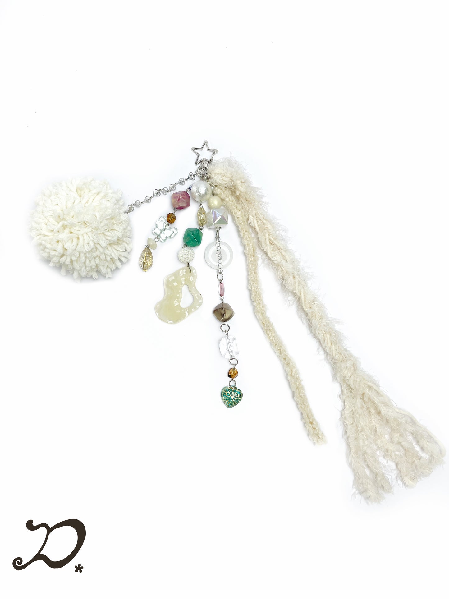 Handmade Hstar Pom-pom Beaded Key Chains