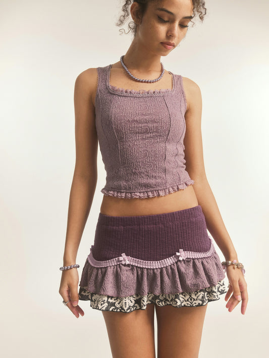 Lilac Jacquard Bustier Top
