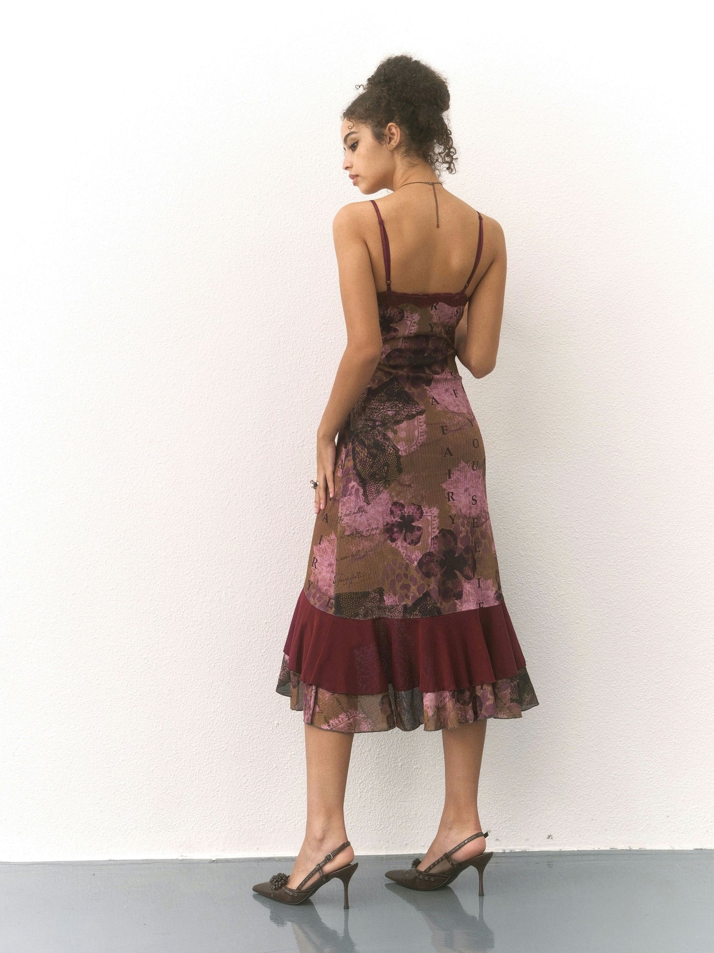 Floral Patterned Lace Mesh Dress