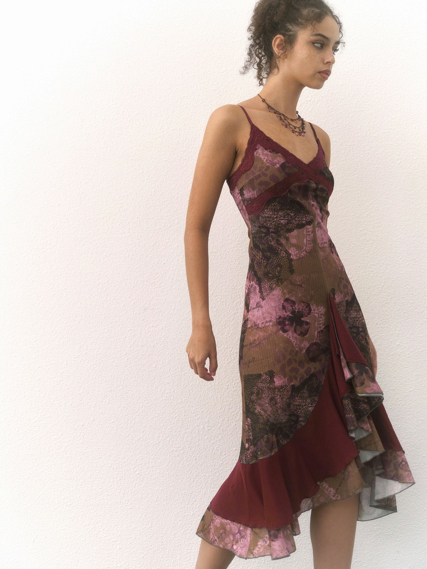 Floral Patterned Lace Mesh Dress