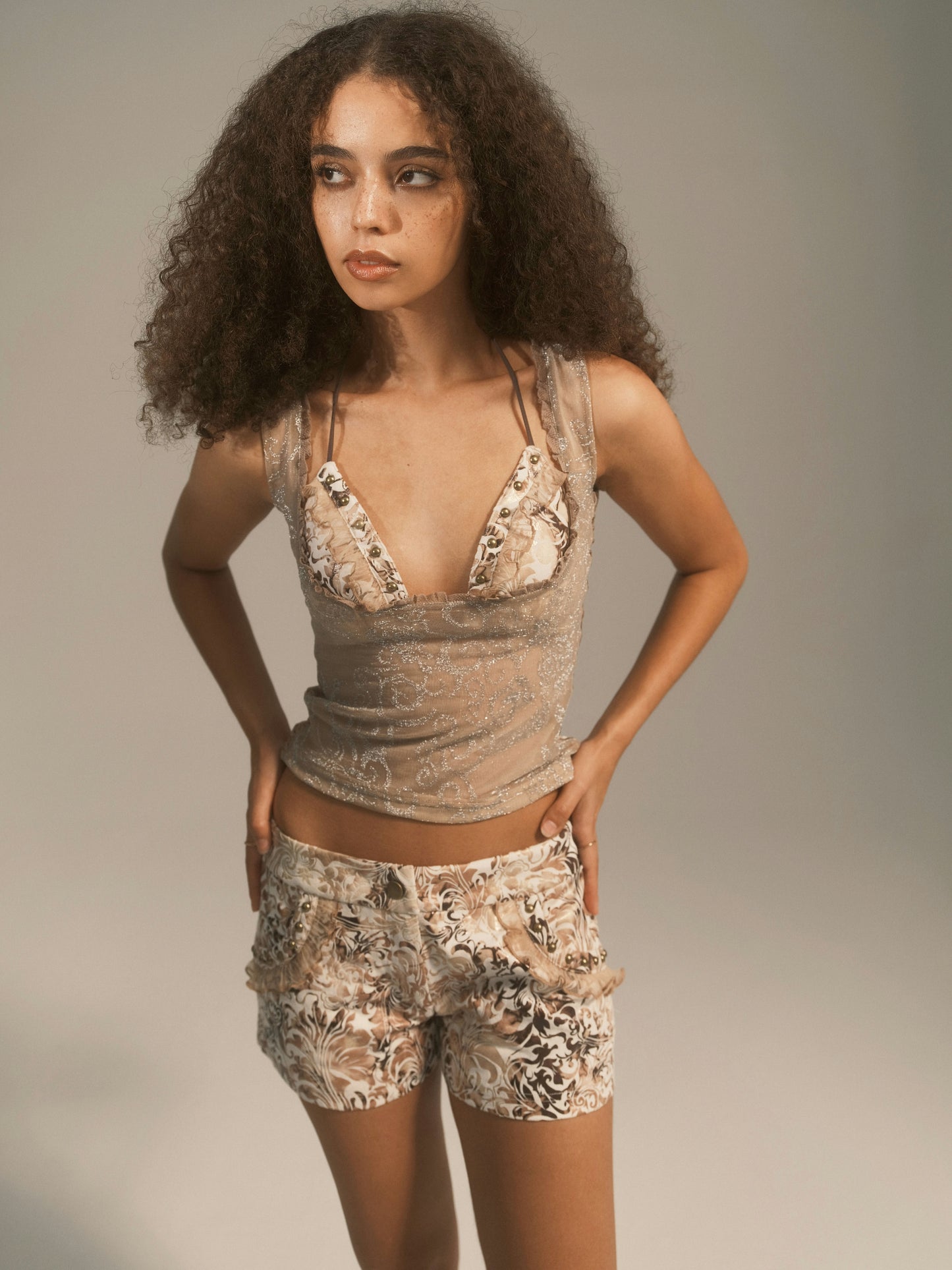 Baroque Print Low Rise Shorts