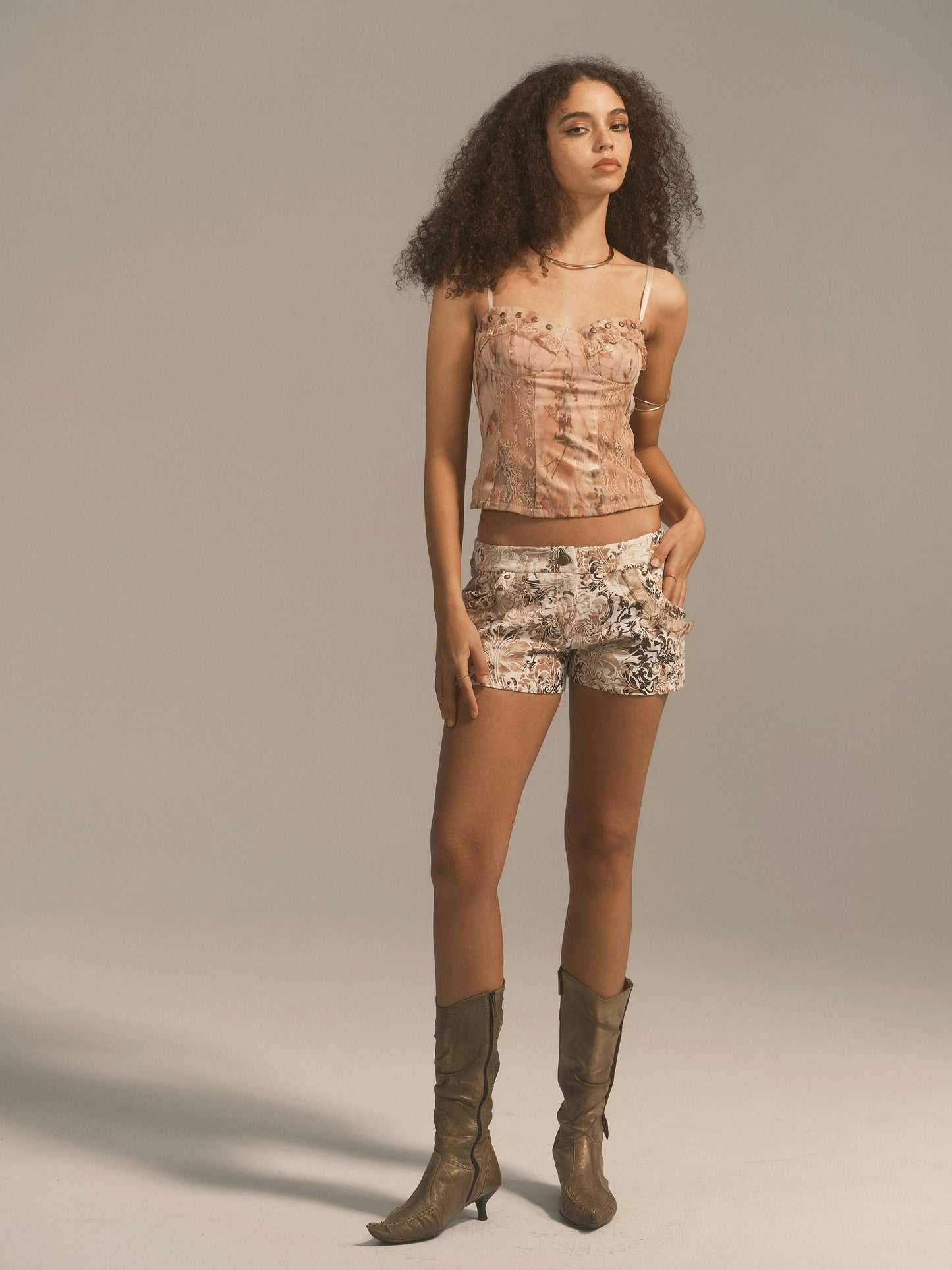 Baroque Print Low Rise Shorts