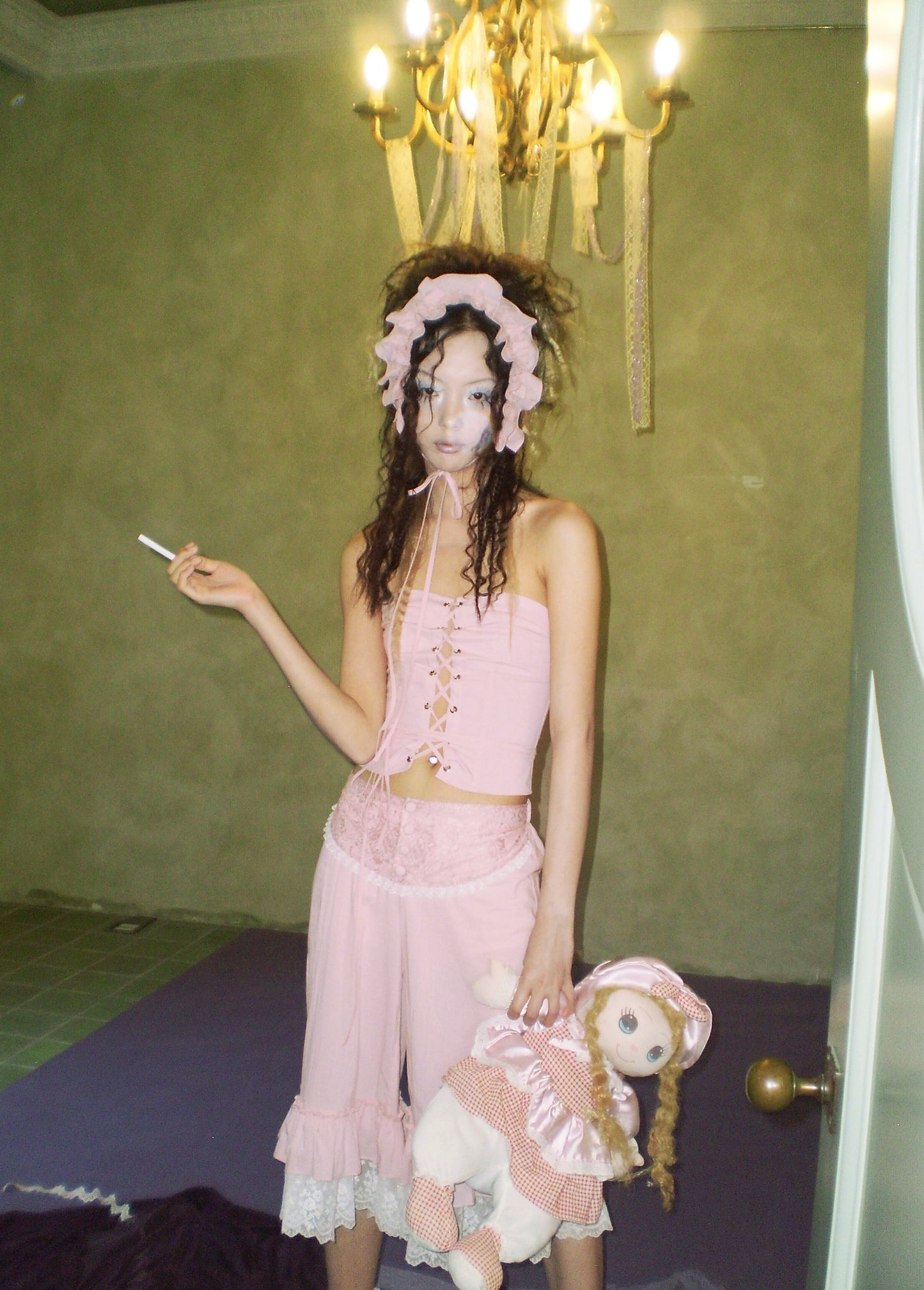 Rosie Maiden Bustier Top With Ruffled Choker