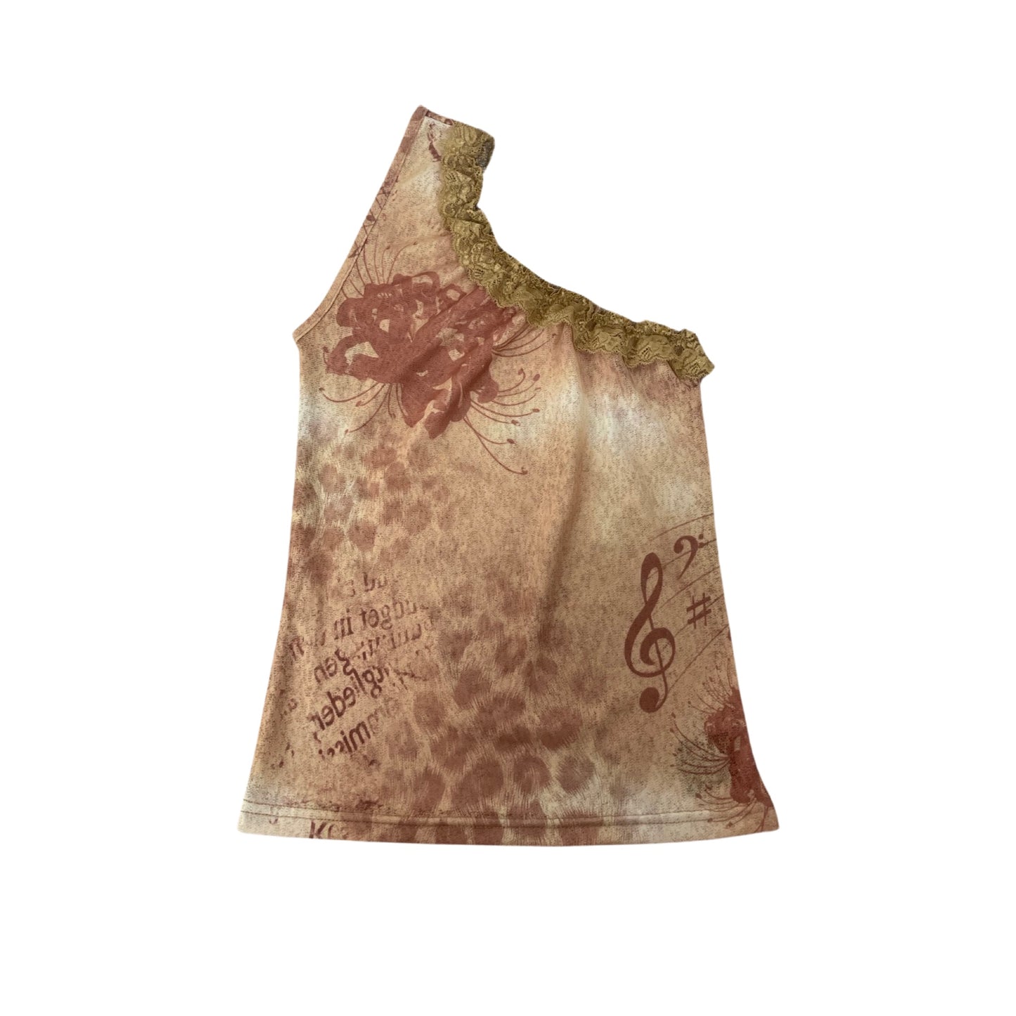 Floral Leopard Cheetah Print One Shoulder Top