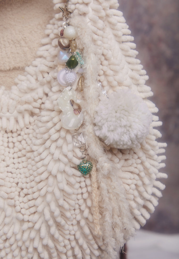 Beige Rug Shaggy Crossbody Bag