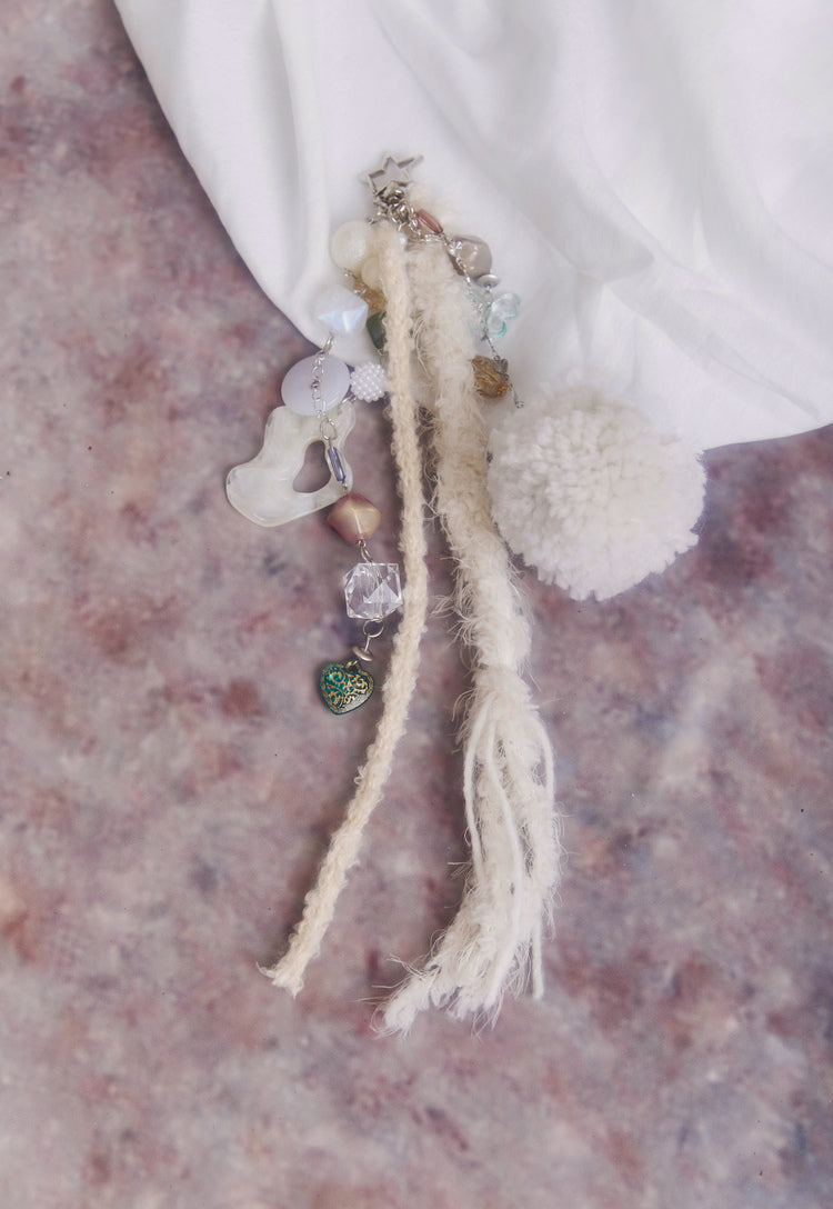 Handmade Hstar Pom-pom Beaded Key Chains