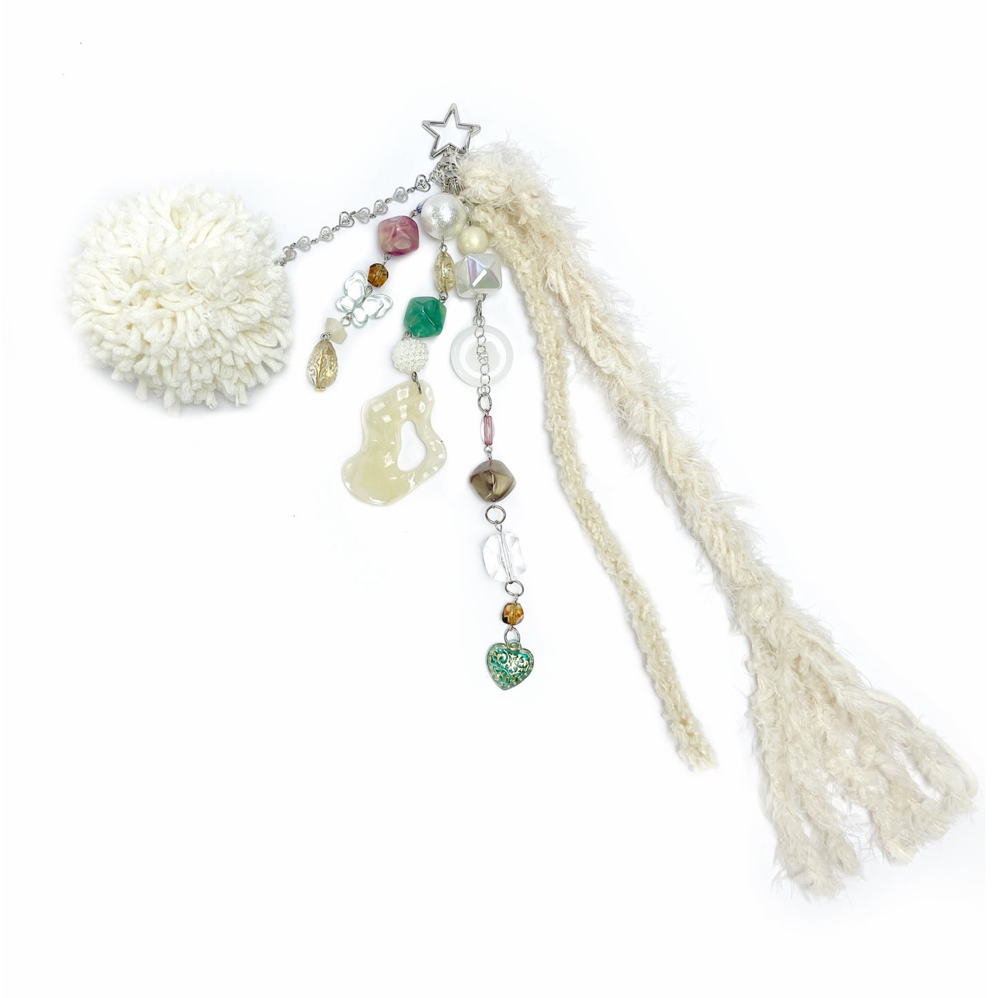 Handmade Hstar Pom-pom Beaded Key Chains