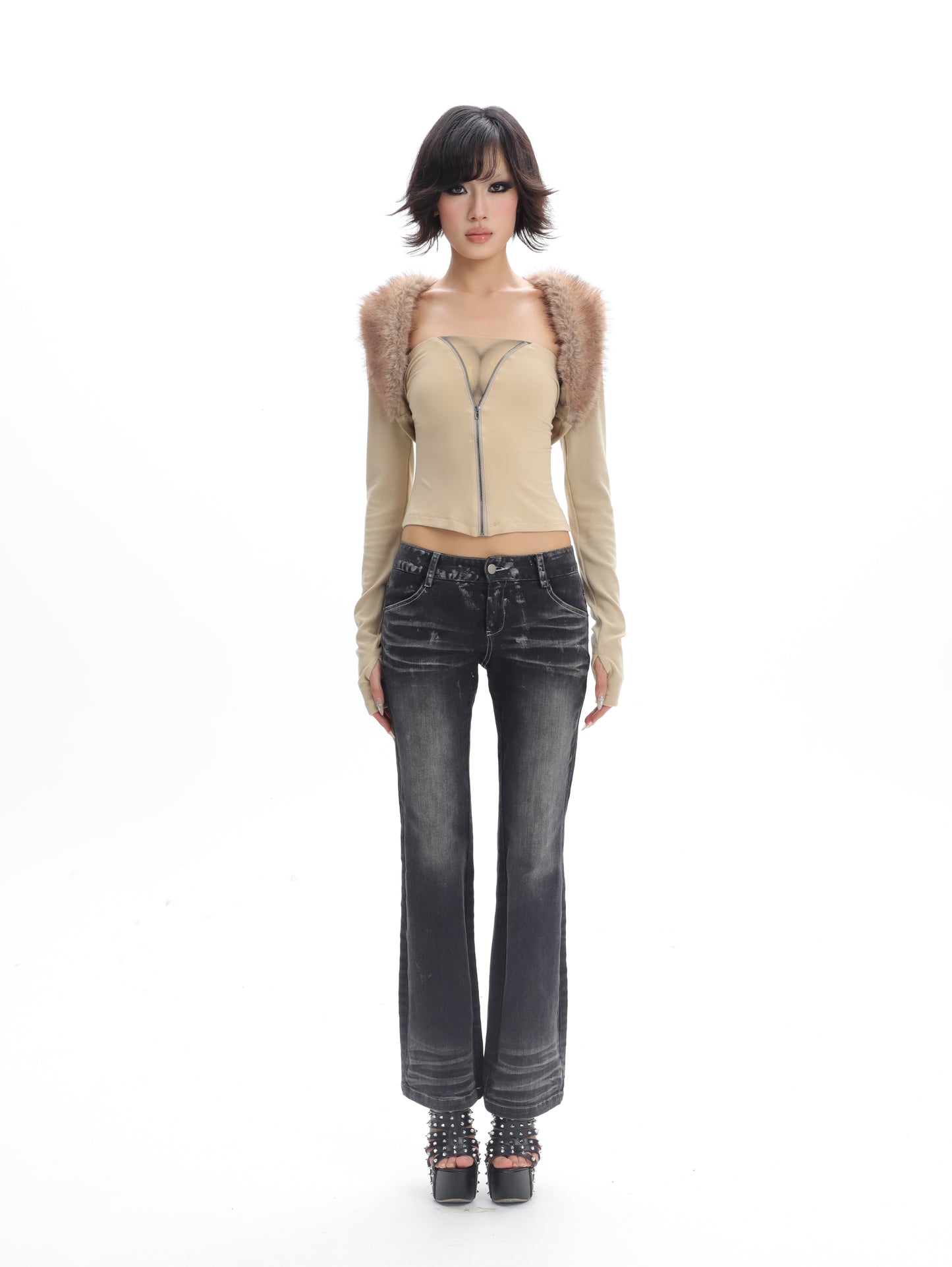 Gia Fur Collar Shrug