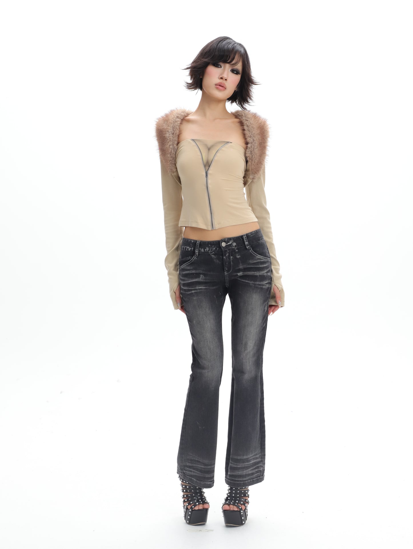 Gia Fur Collar Shrug