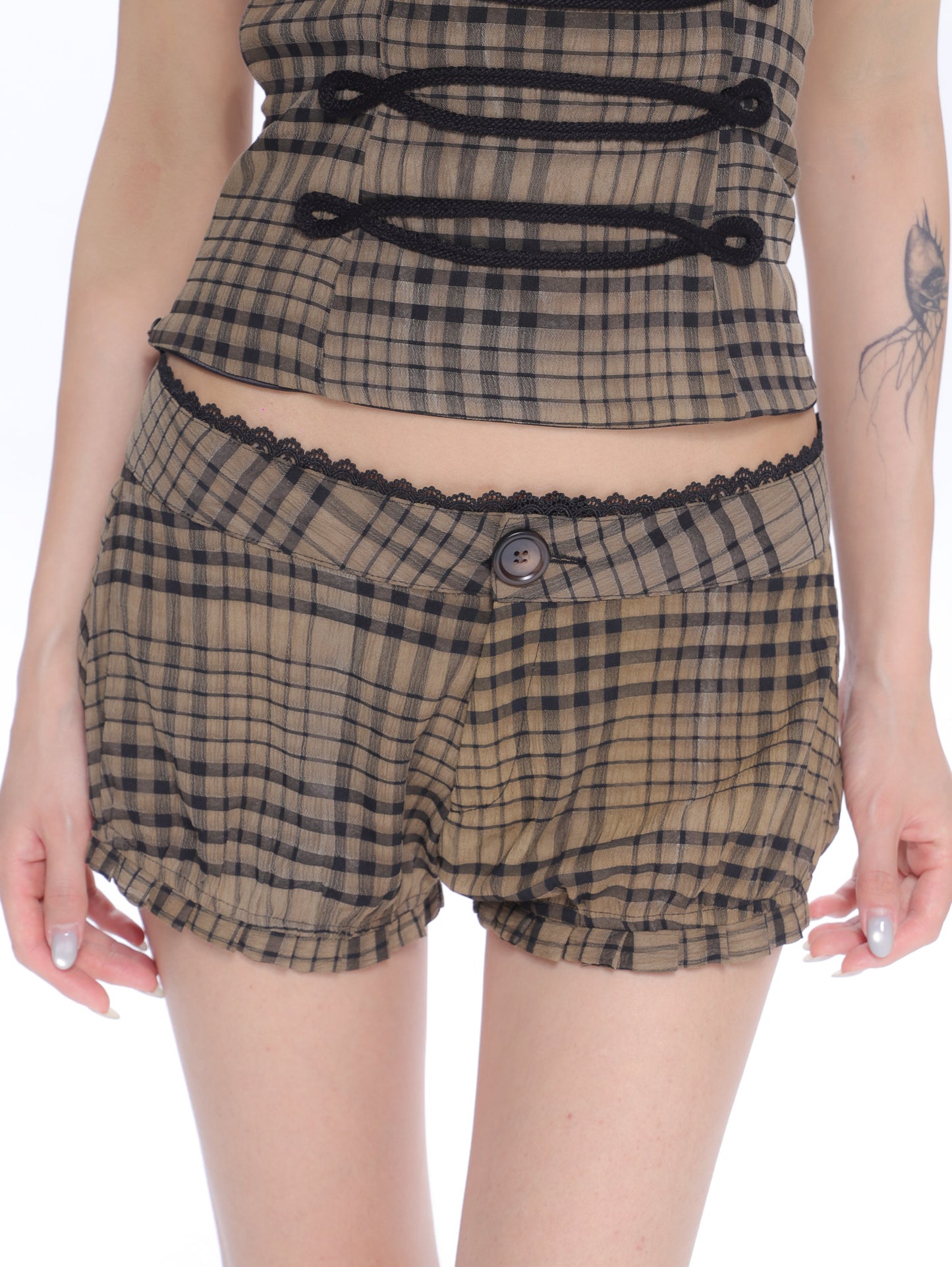 Vivienne Plaid Top & Micro Shorts