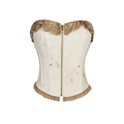 GRUNGY LACE PATCHWORK CORSET TOP