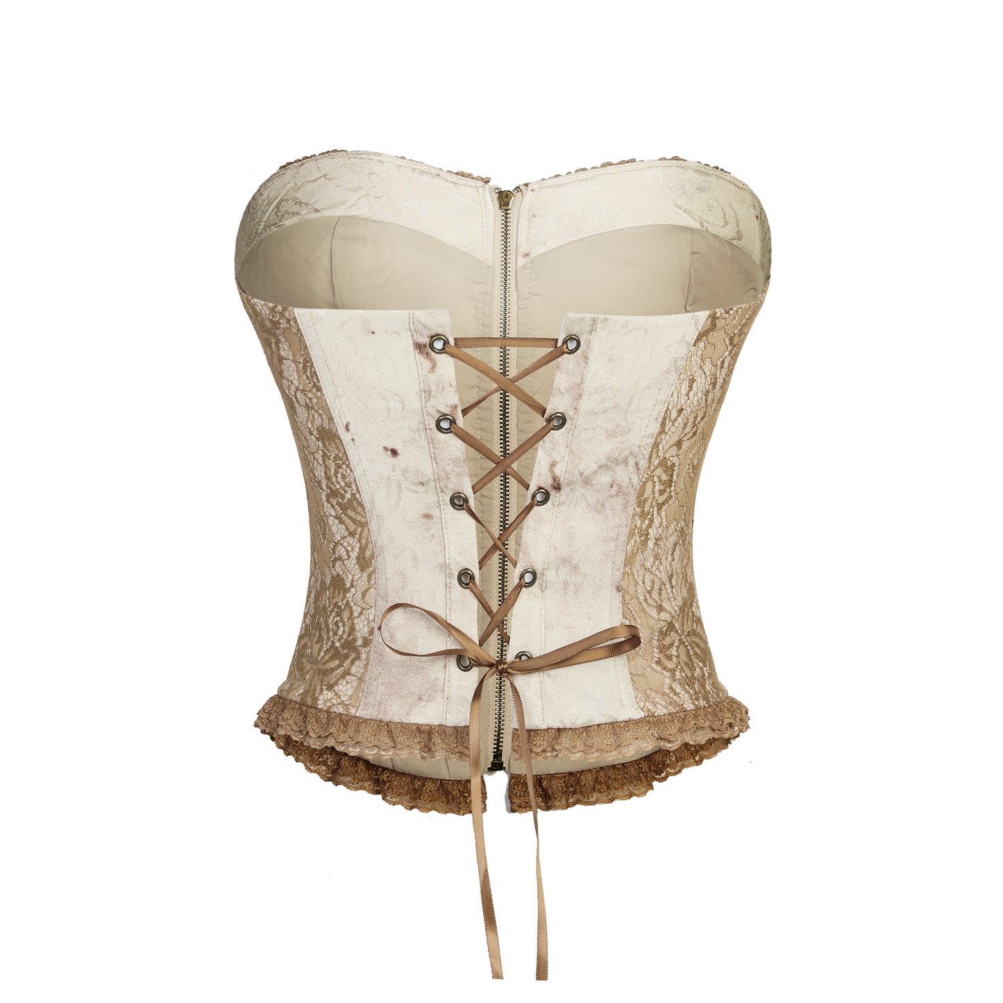 GRUNGY LACE PATCHWORK CORSET TOP