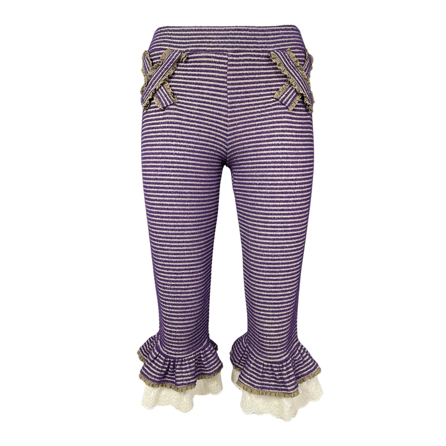 PURPLE STACEY LOW RISE CAPRI