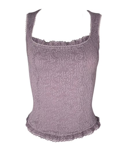 PURPLE JACQUARD BUSTIER TOP