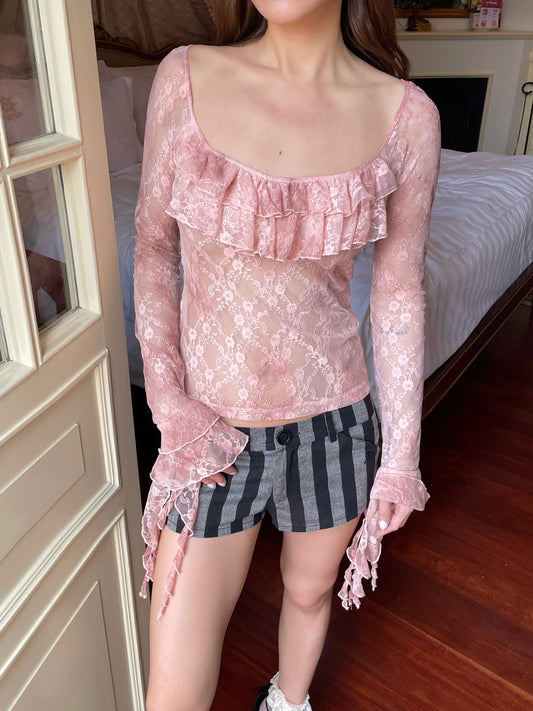 Pink Lace Temptation Top