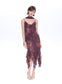 Mesh Floral Brooch Cami Dress & Scarf