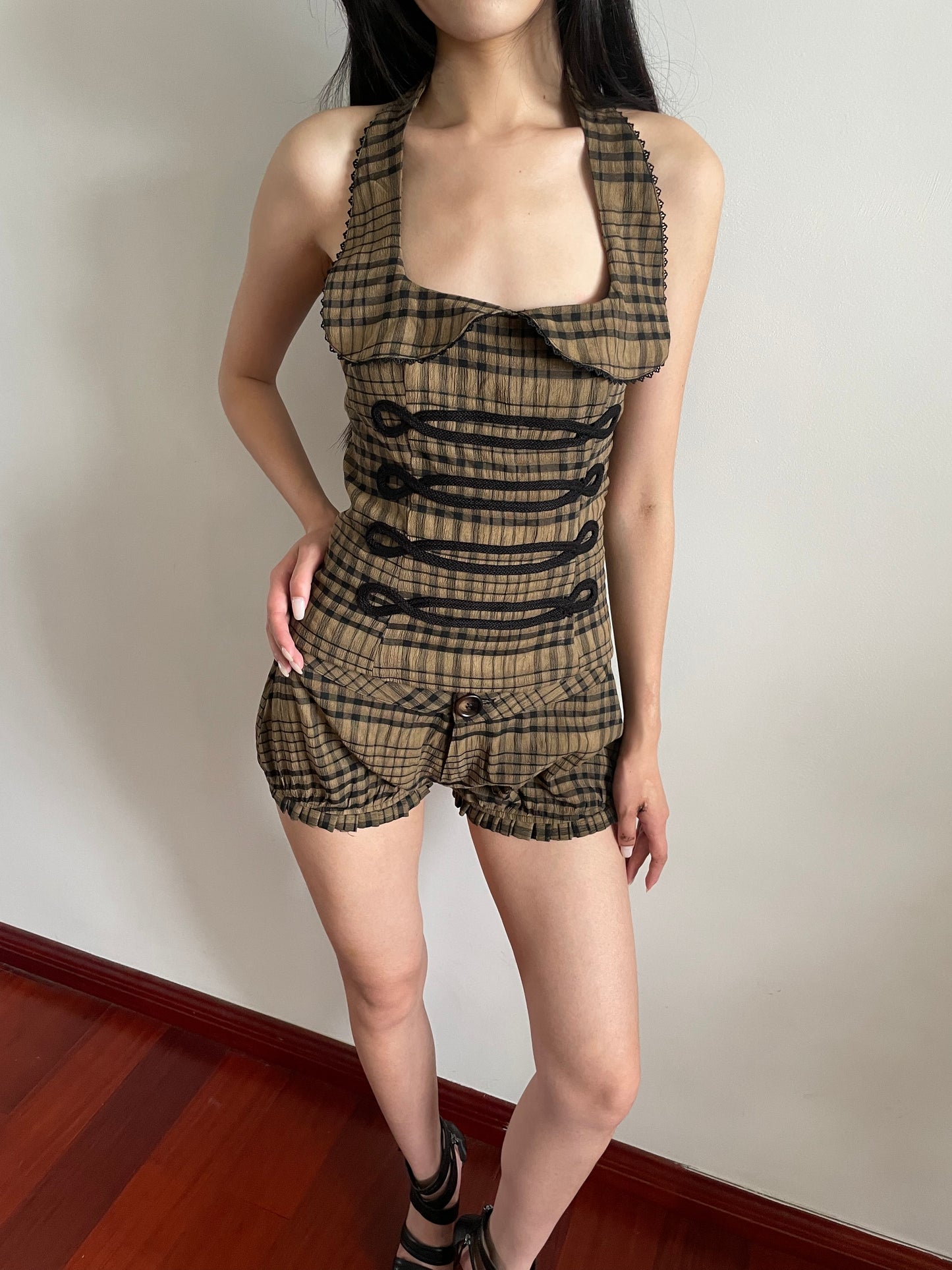 Vivienne Plaid Top & Micro Shorts