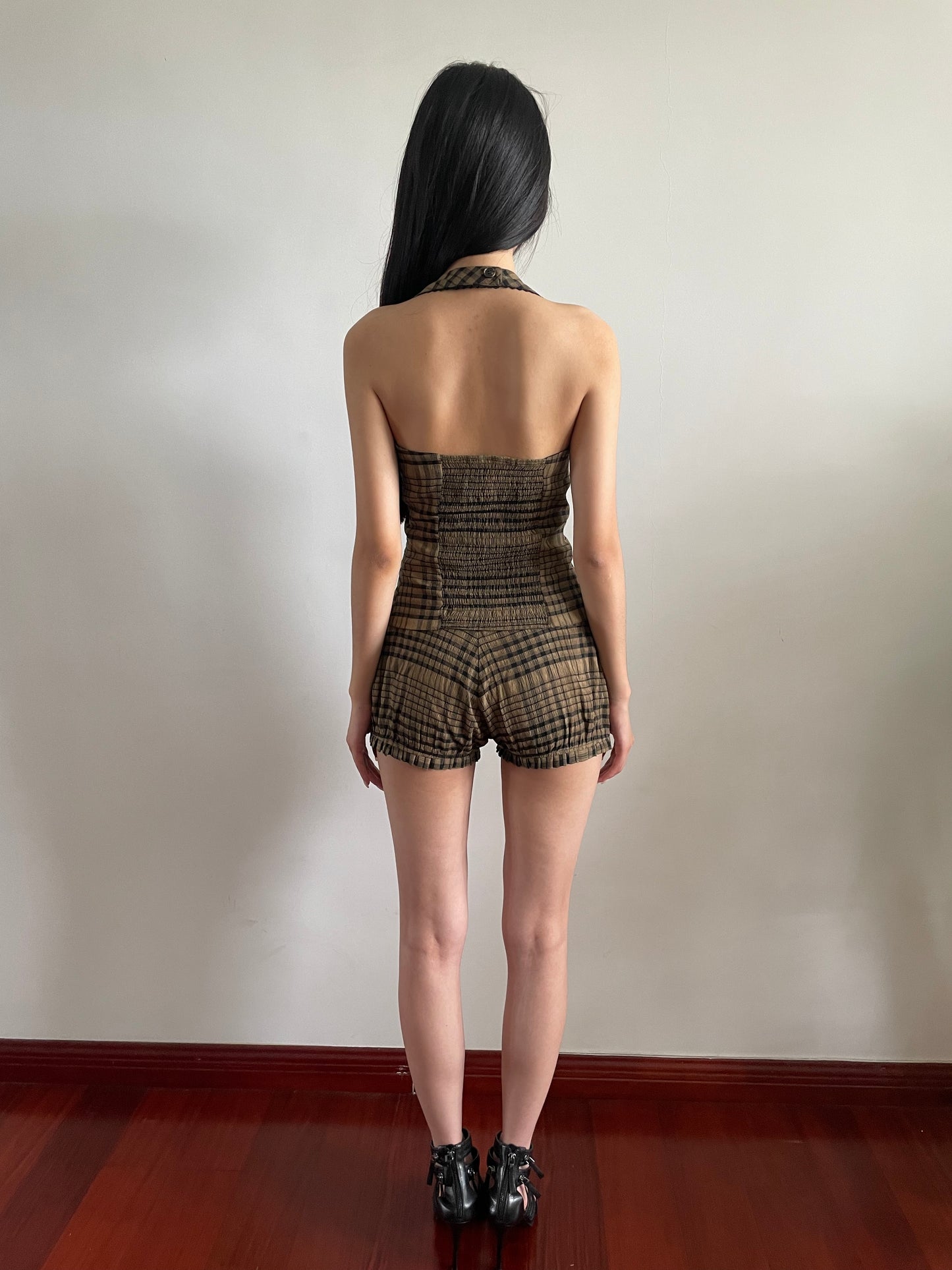 Vivienne Plaid Top & Micro Shorts