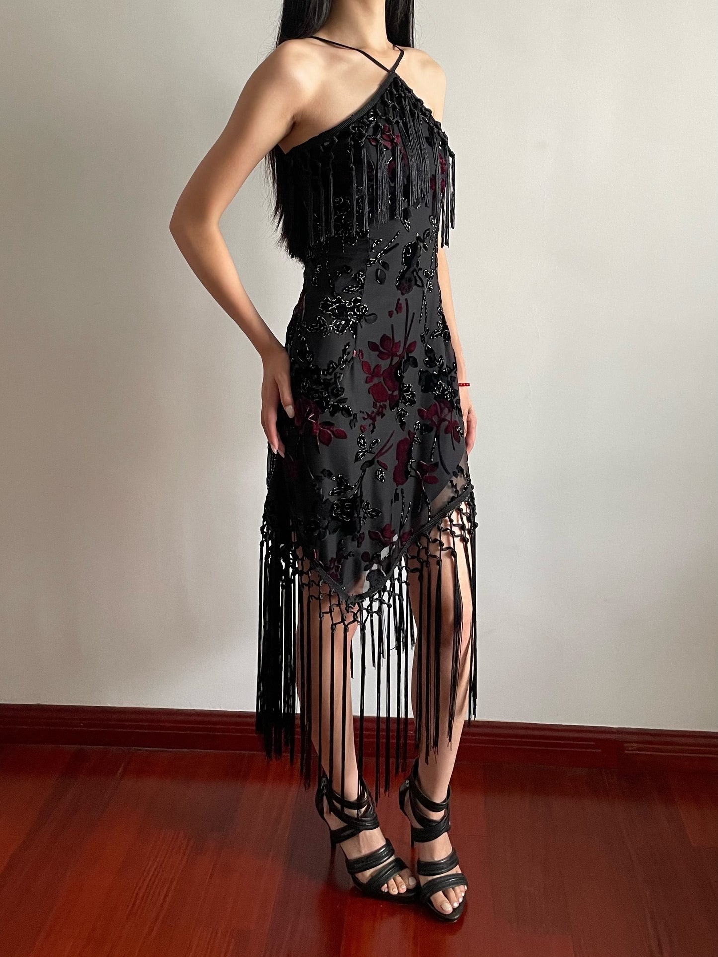 Valencia Floral Fringe Dress