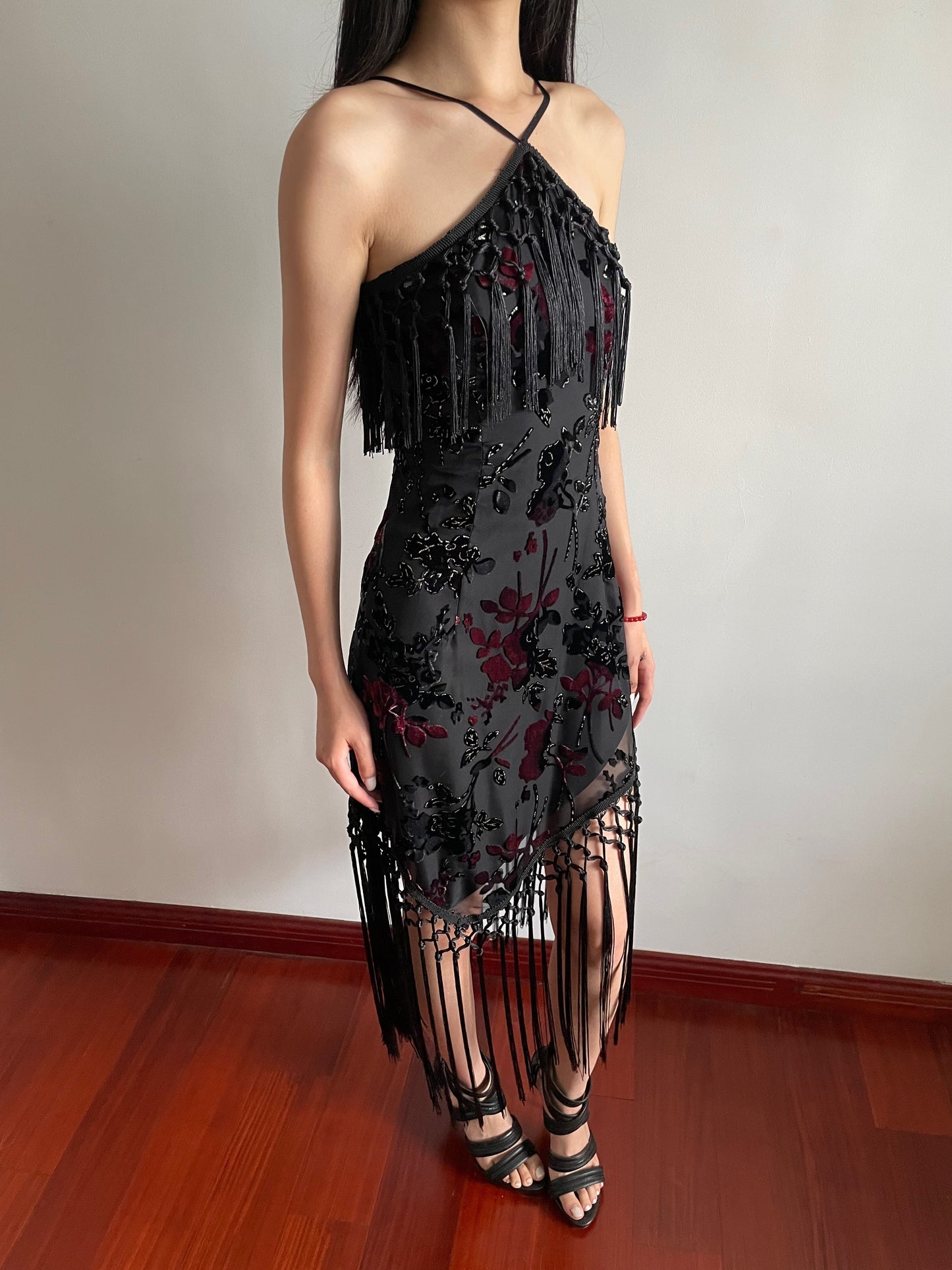 Valencia Floral Fringe Dress