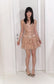 Nude Pink Lace Flounce Cami Dress