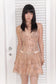 Nude Pink Lace Flounce Cami Dress