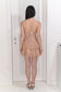 Nude Pink Lace Flounce Cami Dress