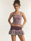 PURPLE JACQUARD BUSTIER TOP