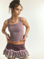 PURPLE JACQUARD BUSTIER TOP