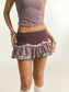 PURPLE JACQUARD KNIT PATCHWORK MICRO MINI SKORT