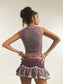 PURPLE JACQUARD BUSTIER TOP