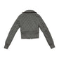 GREY ZIP UP CROPPED BOMBER QUILTED JACKET