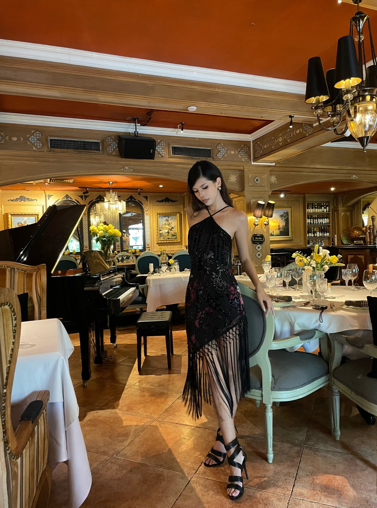 Valencia Floral Fringe Dress