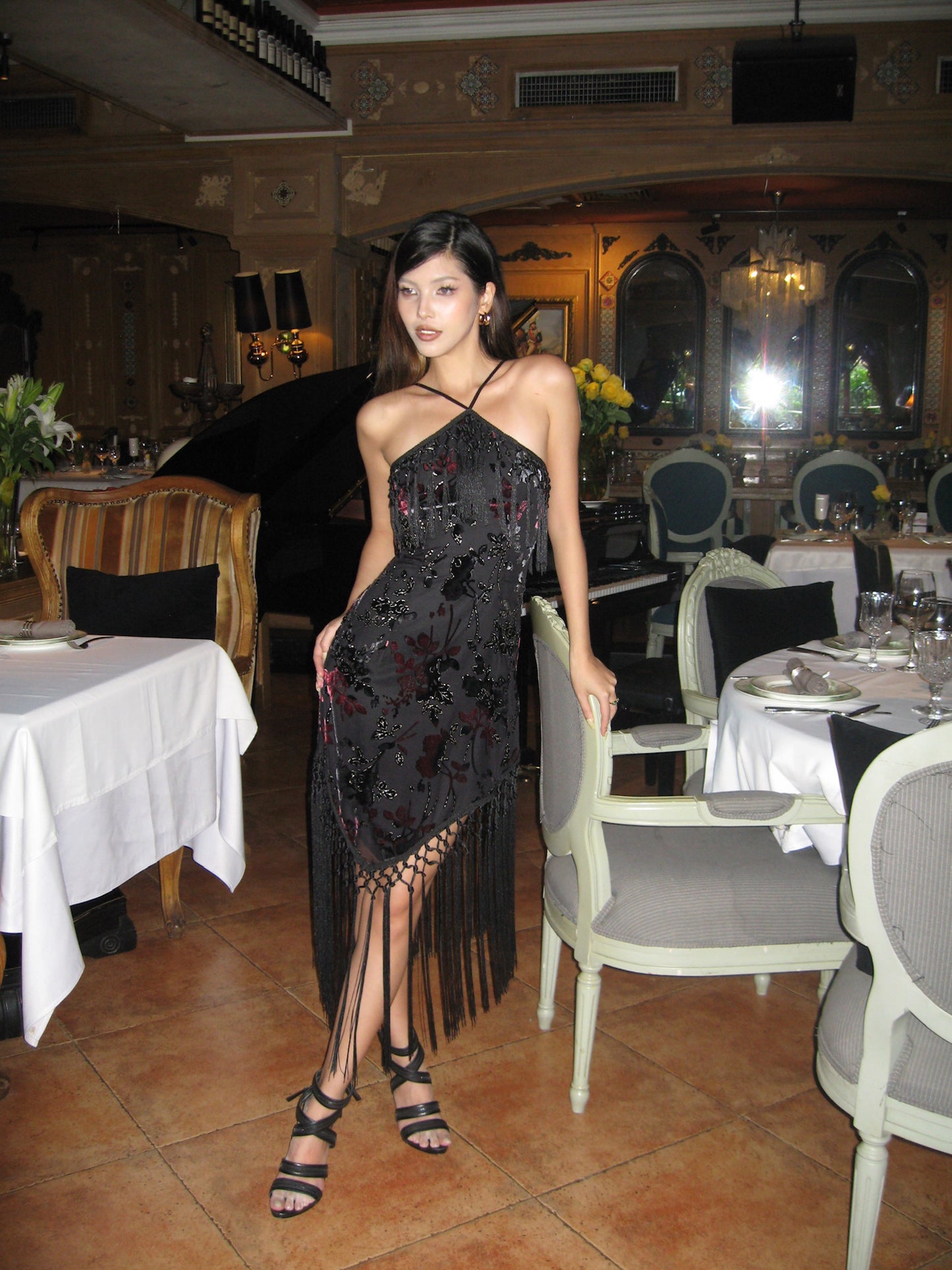 Valencia Floral Fringe Dress