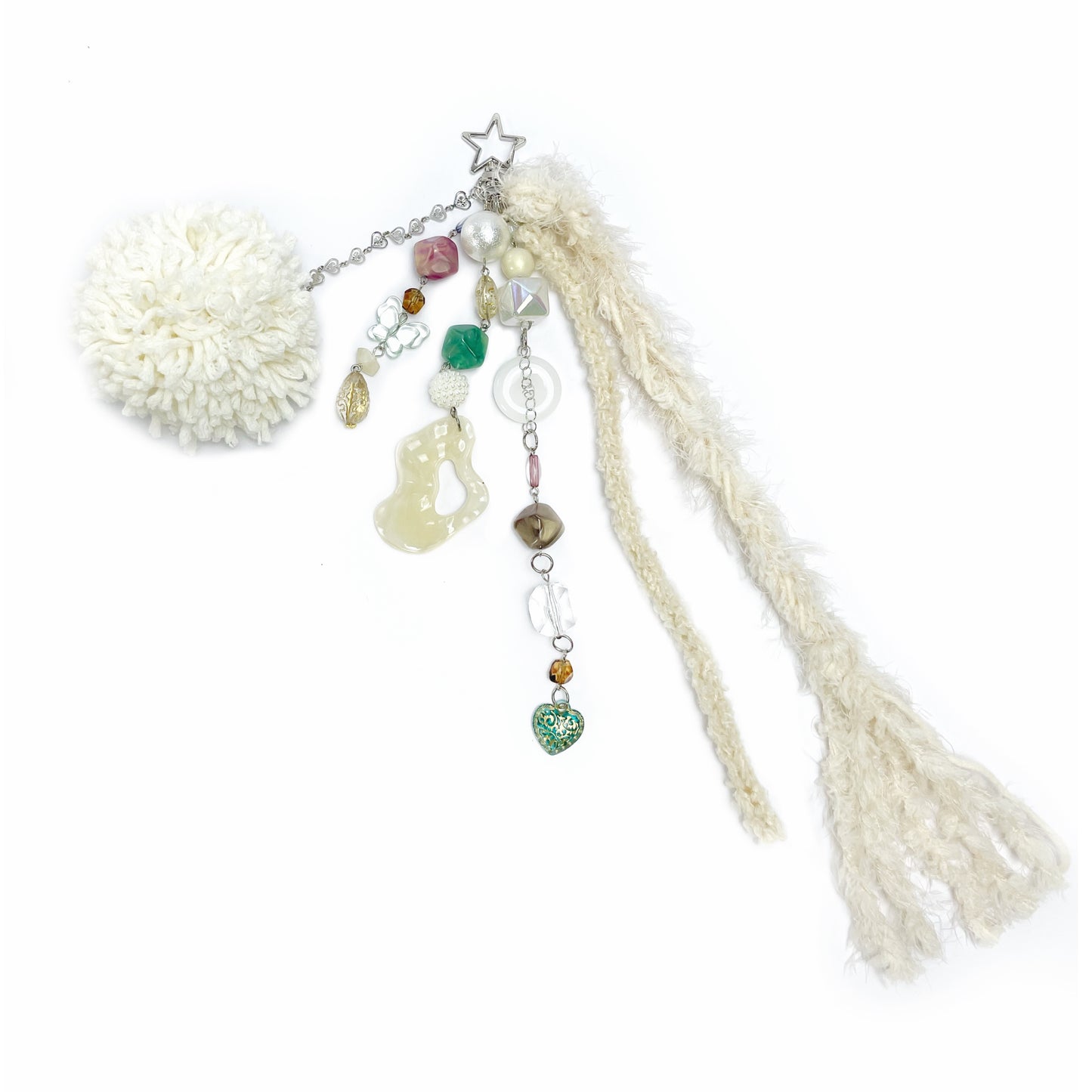 HANDMADE HSTAR POM-POM BEADED KEY CHAINS