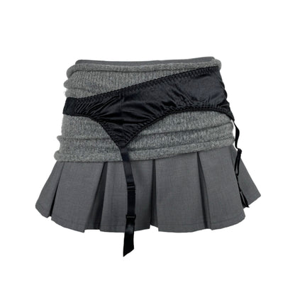 GARTER KNIT GARY LOW RISE MINI SKORT